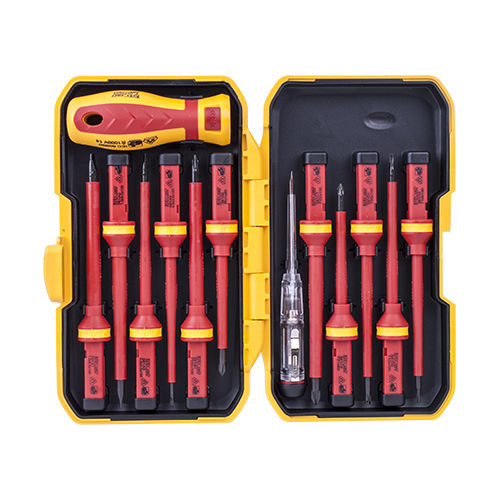 Screw driver set 13 pce insulated with tester