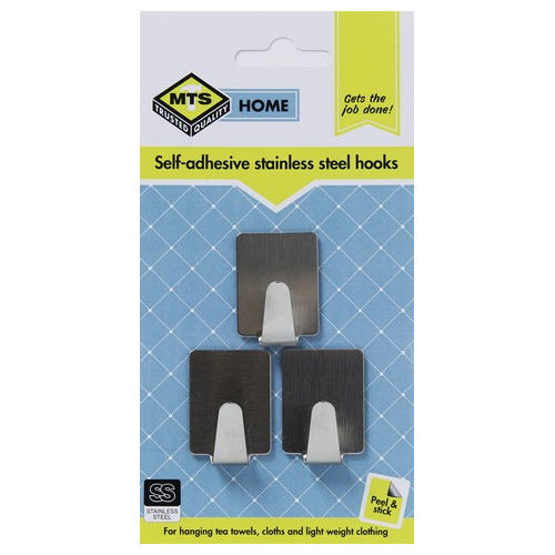 Mts Home  Small Rectangle Ss Hook 3Pc