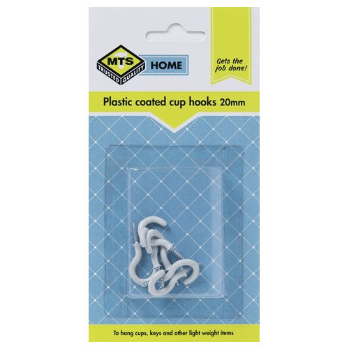 Mts Home  Cup Hooks 20mm P/Coated 6Pc