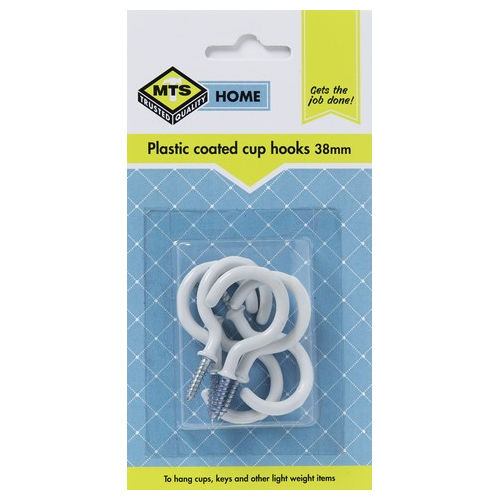Mts Home  Cup Hooks 38mm P/Coated 6Pc