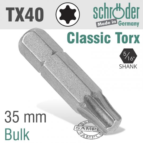 Torx tx40 5/16’hex x 35mm