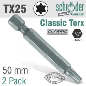 Torx tx25x50mm classic power bit 2/cd