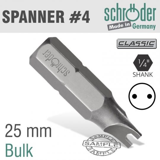 Spanner bit size 4 x 25mm