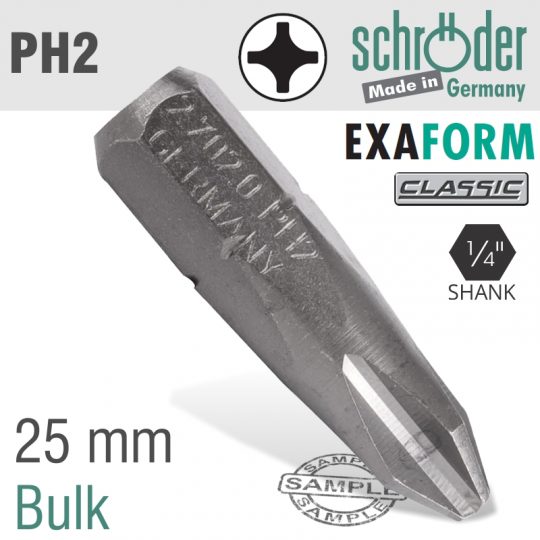 Ph2 exaform classic insert bit 25mm bulk