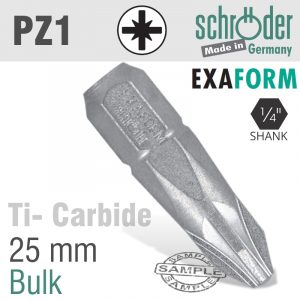 Pozi.1 25mm exaform tit.carbide insert bit
