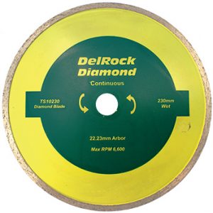 Diamond blade 230mm cont. rim delrock
